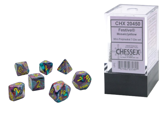 CHX20450: Festive Mini-hedral Mosaic/yellow 7-Die set