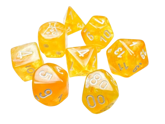 Chessex Lab Dice: Borealis Canary/White