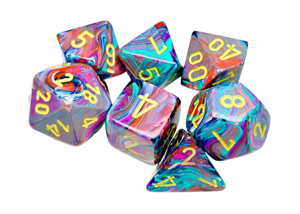 CHX 27450 Polyhedral 7-die set: Festive Mosaic/Yellow