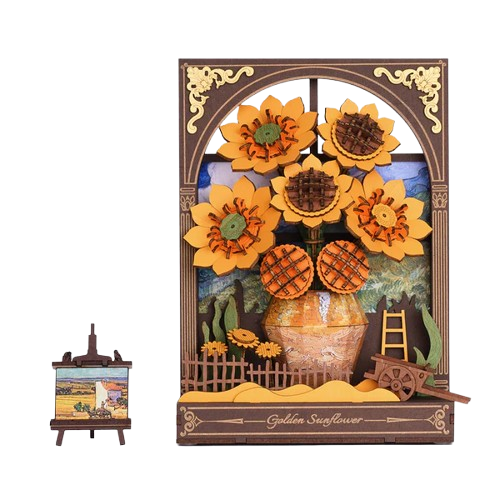Rolife Golden Sunflower Model Kit