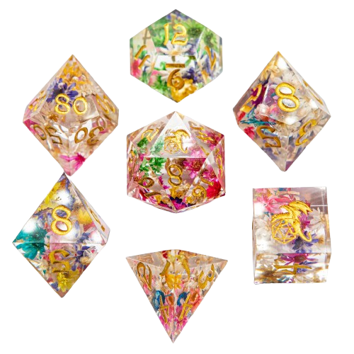 Captured Magic Sharp Edge Resin Dice Set - Essence of Spring