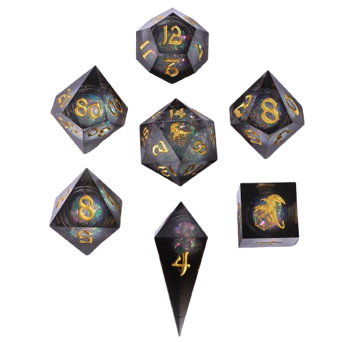 Sharp Edge Liquid Core RPG Dice Set - Cursed Eclipse