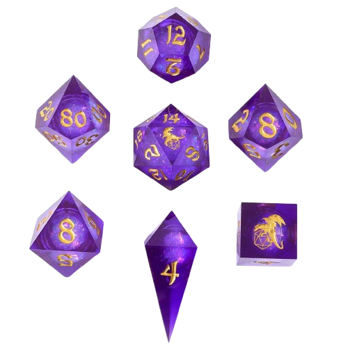 Sharp Edge Liquid Core RPG Dice Set - Distilled Storm