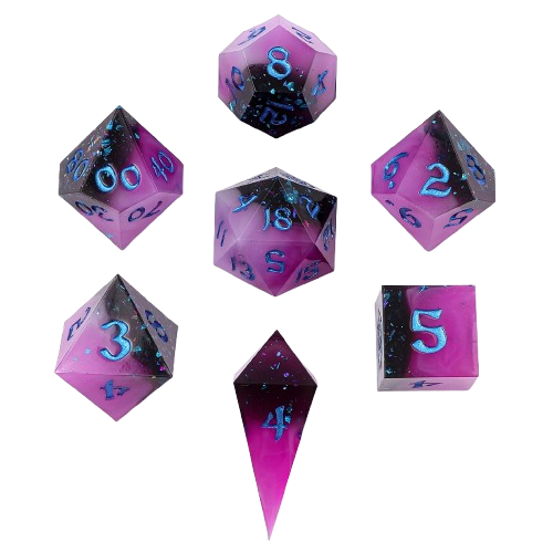 Captured Magic Sharp Edge Resin Dice Set-Interstellar Magic