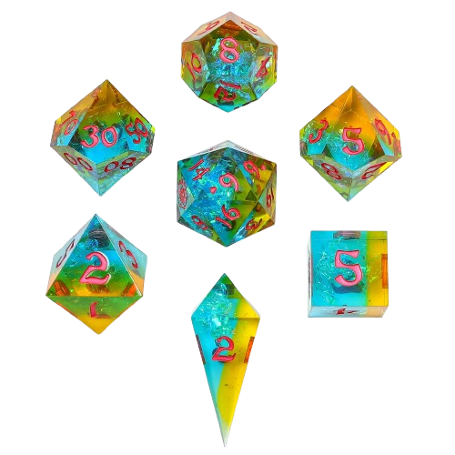 Captured Magic Sharp Edge Resin Dice Set-Living Lighting