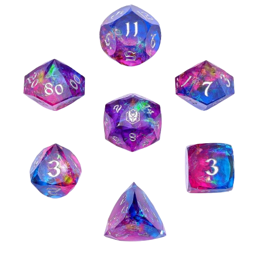 Captured Magic Luster Cut Resin Dice Set - Gilded Storm