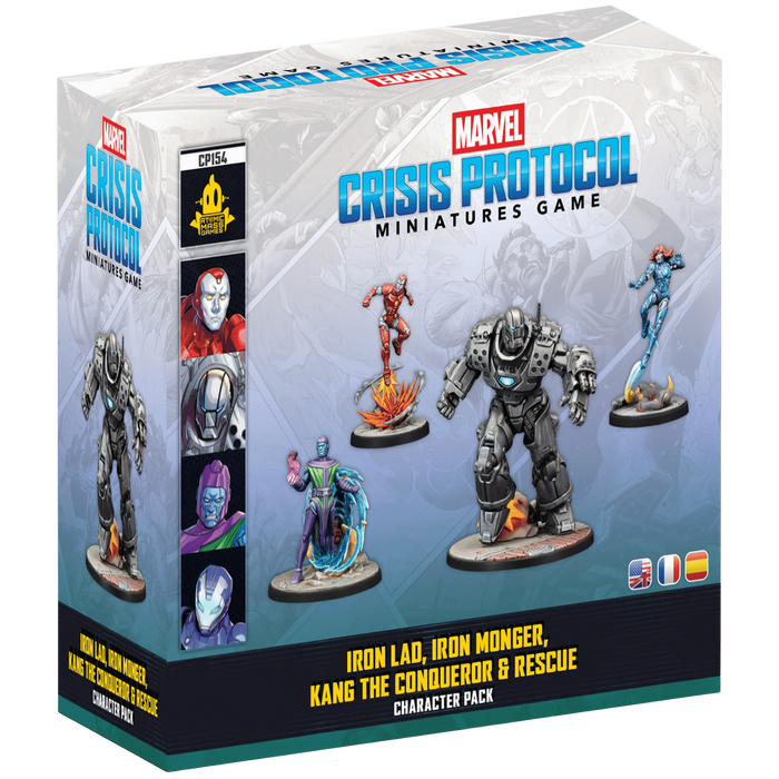 Marvel: Crisis Protocol - Iron Lad Iron Monger Kang the Conqueror and Rescue Character Pack