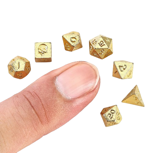 Unseeli Tiny Dice Set in Potion Bottle - Gold