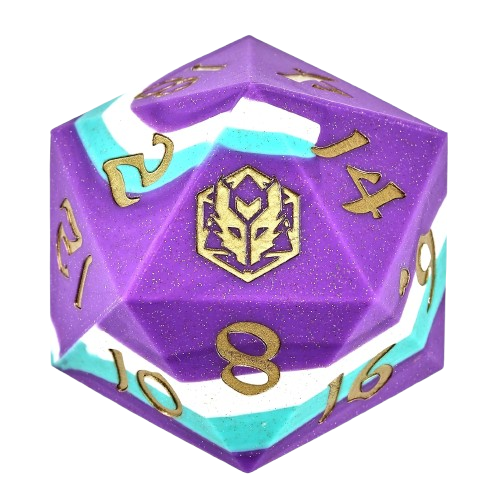 55MM Chonk Rubber Silicon D20 - Celestial Gleam