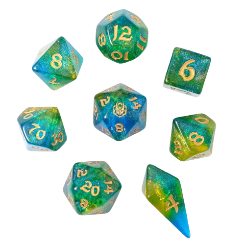 8 PCS Polyhedral RPG Dice set - Eye of Newt