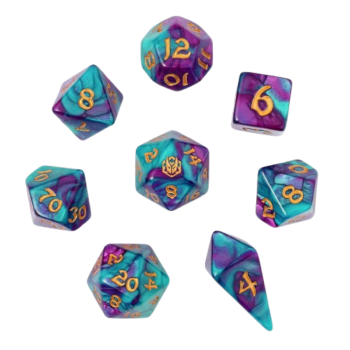 8pcs RPG dice set-Frostbloom