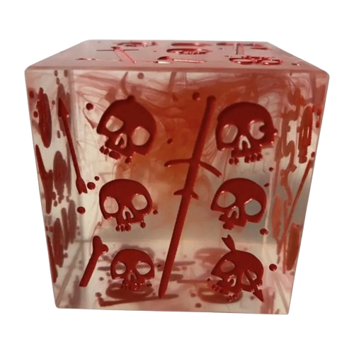 Massive Gelatinous Cube: Mini/Die in one: Blood Filled Red