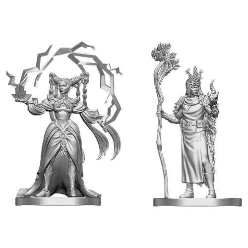 Dungeons and Dragons Nolzur`s Marvelous Unpainted Miniatures: W29 Human Druid and Elf Sorcerer