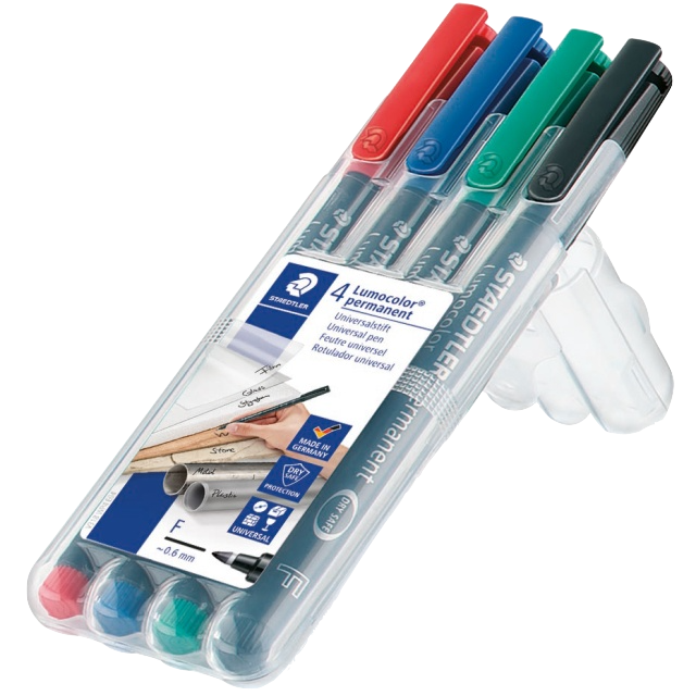 Staedtler 4 Lumocolor Markers: Wet Erase