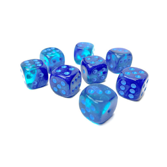 CHX 26863 GEMINI® 12MM D6 BLUE-BLUE/LIGHT BLUE LUMINARY (36 DICE)
