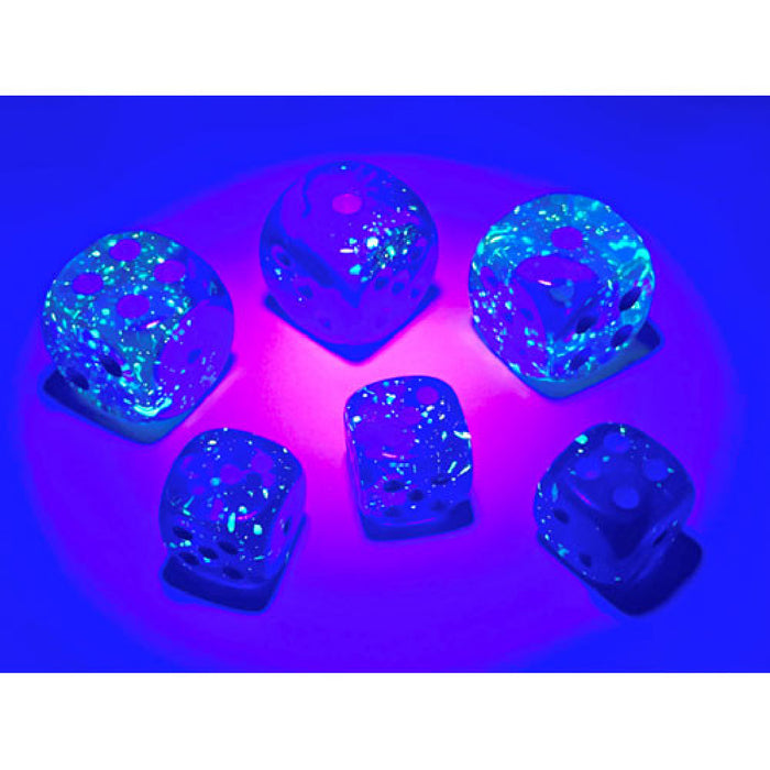 CHX 26863 GEMINI® 12MM D6 BLUE-BLUE/LIGHT BLUE LUMINARY (36 DICE)
