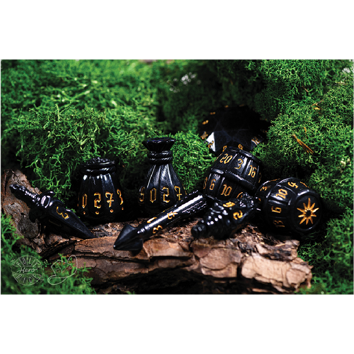 POLYHERO ROGUE 8 DICE SET NIGHTSHADE